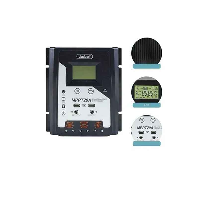 Andowl Ρυθμιστής φόρτισης φωτοβολταϊκών 30Amber MPPT 20A - Solar Charge Controller - Image 3