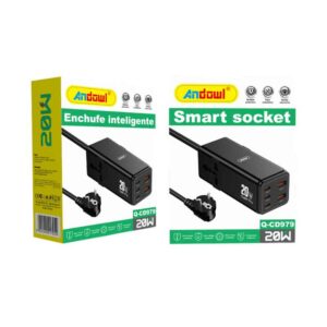 Andowl Πολύπριζο 3 Θύρες Type-C και 2 USB Θύρες Q-CS979 - Smart Socket - sukki.gr
