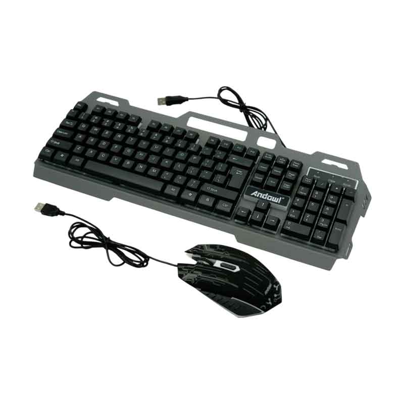 Andowl Σετ Gaming Πληκτρολόγιο με RGB φωτισμό & Ποντίκι (Αγγλικό US) Q-808 – Gaming Keyboard & Mouse - Image 2