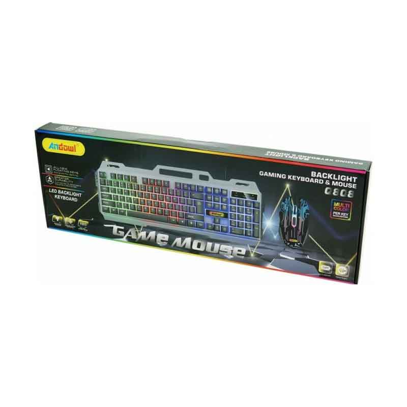 Andowl Σετ Gaming Πληκτρολόγιο με RGB φωτισμό & Ποντίκι (Αγγλικό US) Q-808 – Gaming Keyboard & Mouse - Image 5
