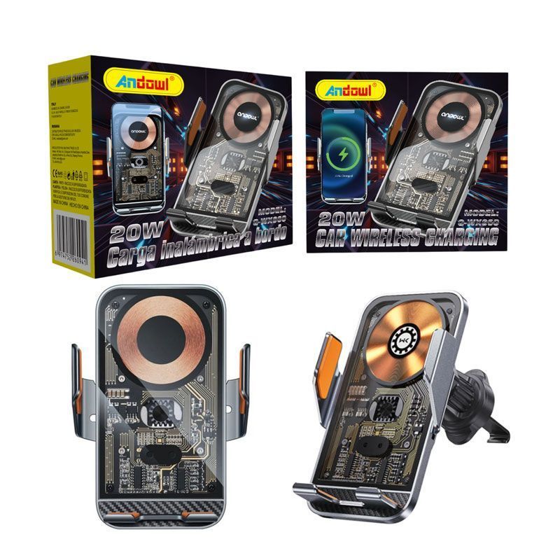 Andowl Q-WX660 Βάση Κινητού Αυτοκινήτου και Ασύρματη Φόρτιση 20W - Car Wireless Charging - sukki.gr