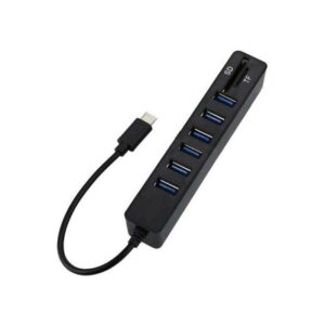 Alternative view of Andowl USB 3.0 Hub 8 Θυρών με σύνδεση USB-C Q-HU300B - Card Reader