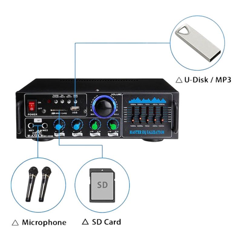 Andowl Ενισχυτής με λειτουργία Karaoke Q-GF289 - Karaoke Reverberation Power Amplifier - Image 3