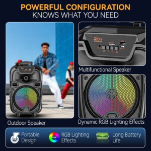 Alternative view of Sing-e Φορητό Bluetooth Ηχείο Karaoke 8" με Ασύρματο Μικρόφωνο & LED Φωτισμό ZQS8188- 8" Portable Bluetooth Karaoke Speaker with Wireless Microphone & LED Lights