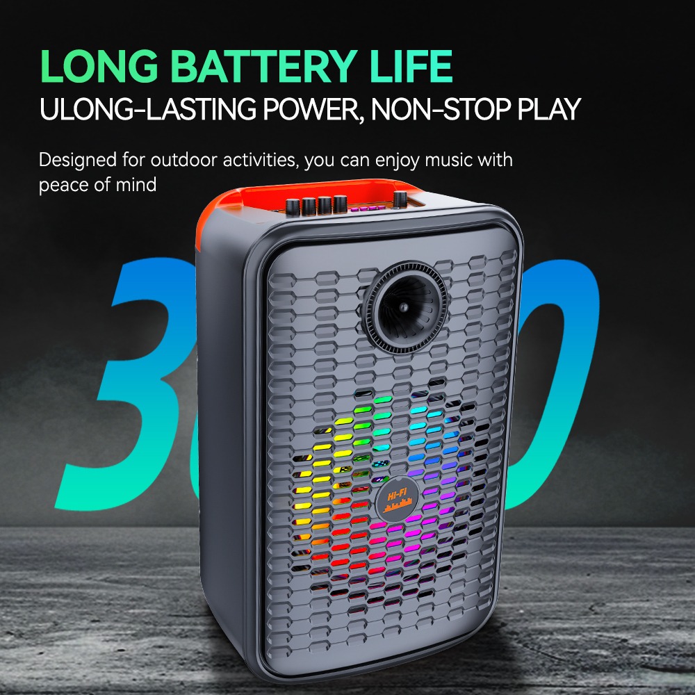 Sing-e Φορητό Bluetooth Ηχείο Karaoke 12" 40W με 2 Ασύρματα Μικρόφωνα & Τηλεχειριστήριο ZQS12156S - 12" 40W Portable Bluetooth Karaoke Speaker with 2 Wireless Microphones & Remote - Image 5