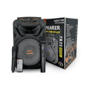 SING-E Φορητό Bluetooth Ηχείο Karaoke 8" με 2 Ασύρματα Μικρόφωνα & Τηλεχειριστήριο ZQS8173W - Portable Bluetooth Karaoke Speaker with 2 Wireless Microphones & Remote Control