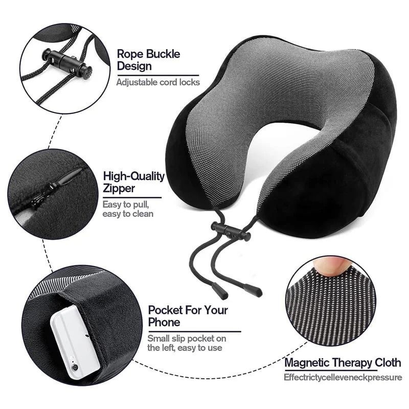 Μαξιλάρι Αυχένα Ταξιδιού Memory Foam - Memory Foam Travel Pillow Neck Support - Image 8
