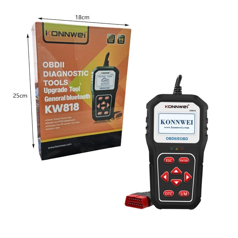 KONNWEI Διαγνωστικό Εργαλείο OBDII/EOBD για Αυτοκίνητα Με Οθόνη & Πλήκτρα Ελέγχου KW818 - OBDII Diagnostic Tools - Image 2
