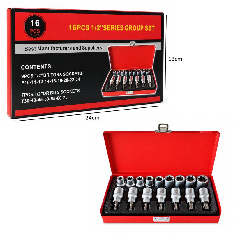 Κασετίνα Καρυδάκια TORX & E-TORX 16 Τεμαχίων 1/2" - 16PCS 1/2" Torx & E-Torx Socket Set - Image 2