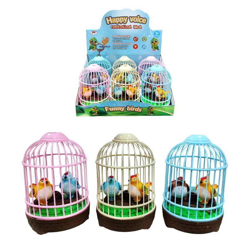 Πουλάκια Με Κλουβί Με Ήχο 1τμχ - Birds With A Cage With Sound 1pcs - sukki.gr