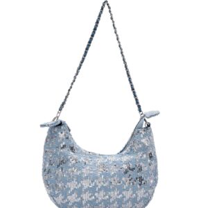Τσάντα ώμου με παγιετες BS23202 – Γαλάζιο BAG TO BAG - sukki.gr