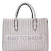 Τσάντα χειρός QR-23917 – Ασημί BAG TO BAG - sukki.gr