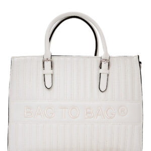 Τσάντα χειρός QR-23917 – Ασπρο BAG TO BAG - sukki.gr