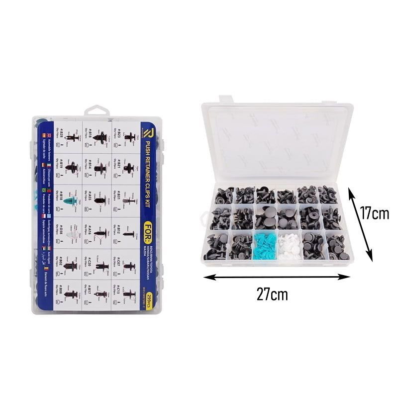 Rchang Πλαστικά κλίπς αυτοκινήτου Universal 299τμχ - Push Retainer Clips Kit - Image 3