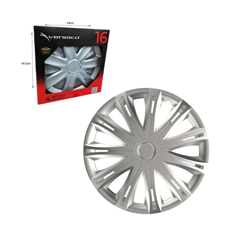 Versaco Σετ Τάσια Αυτοκινήτου 4τμχ 16" Ασημί - Wheel Covers - sukki.gr