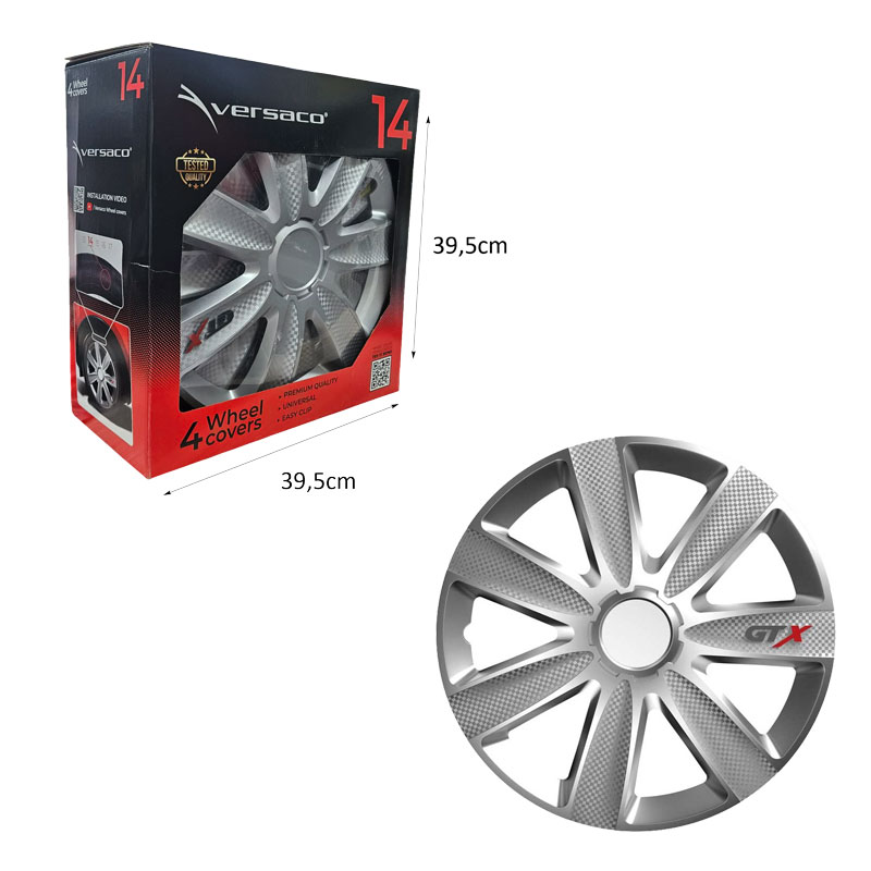 Versaco Σετ Τάσια Αυτοκινήτου 4τμχ 14" Ασημί - Wheel Covers - Image 3
