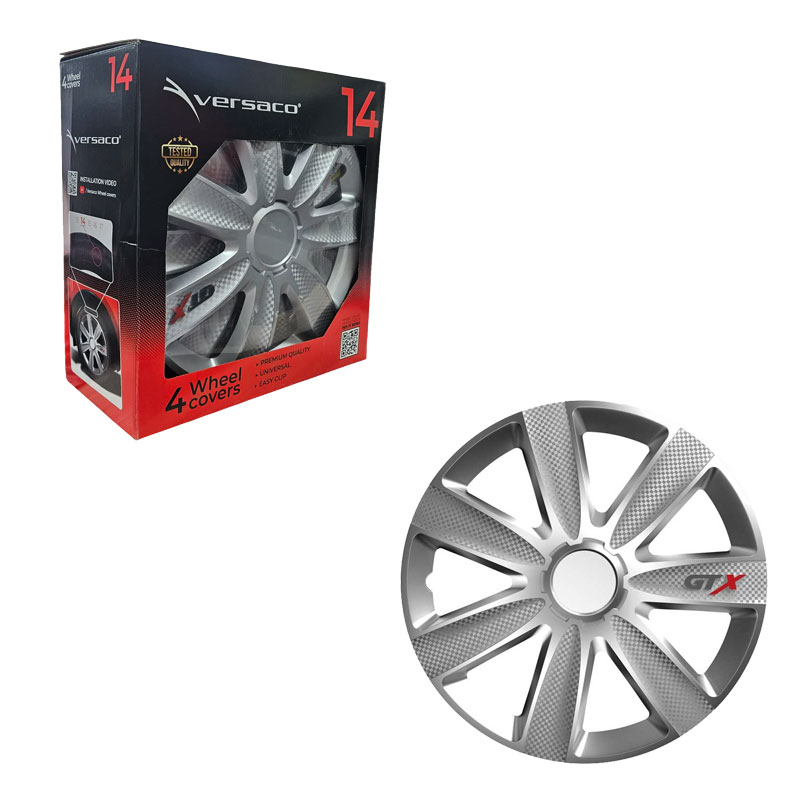 Versaco Σετ Τάσια Αυτοκινήτου 4τμχ 14" Ασημί - Wheel Covers - sukki.gr