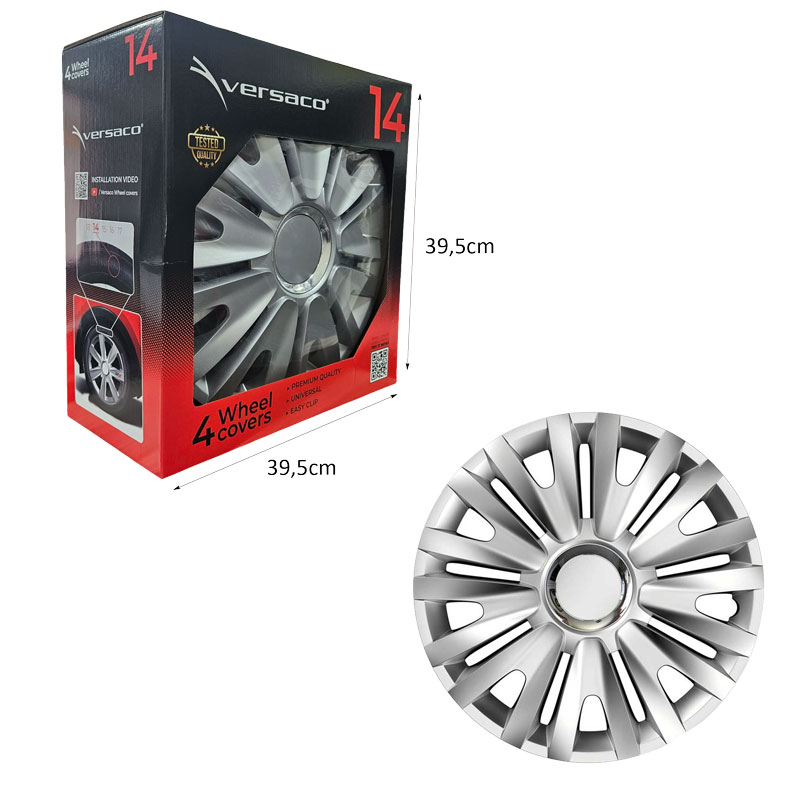 Versaco Σετ Τάσια Αυτοκινήτου 4τμχ 14" Ασημί - Wheel Covers - Image 3