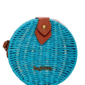 Ψάθινο τσαντάκι χιαστί 939 – Γαλάζιο BAG TO BAG - sukki.gr