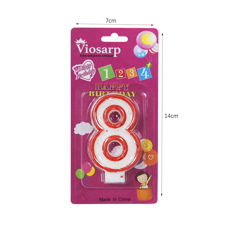 Κερί Γενεθλίων 8 – Birthday Number Candle Happy Birthday - Image 2