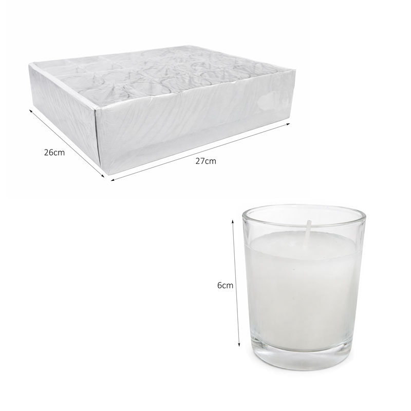 Γυάλινο Κερί Ρεσώ Λευκό – White Glass Votive Candle - Image 2