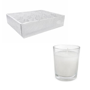 Γυάλινο Κερί Ρεσώ Λευκό – White Glass Votive Candle - sukki.gr