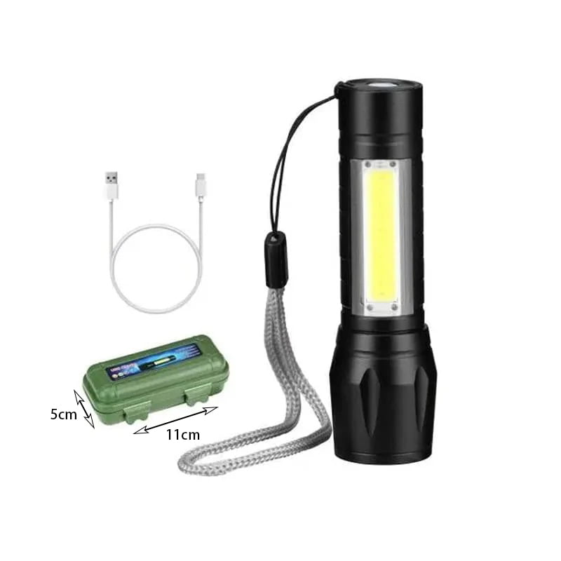 Μίνι Φακός Επαναφορτιζόμενος LED Τσέπης USB Charge 9cm - Small Flashlight - Image 3