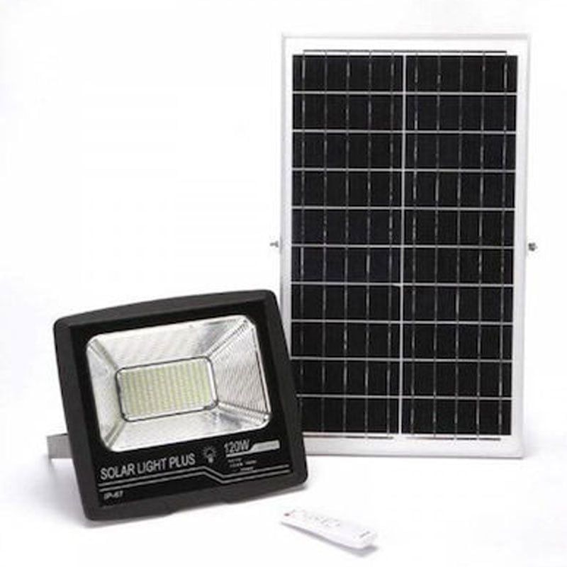 Στεγανός Ηλιακός Προβολέας IP67 Ισχύος 100W με Τηλεχειριστήριο σε Μαύρο χρώμα GD-8770 - sukki.gr
