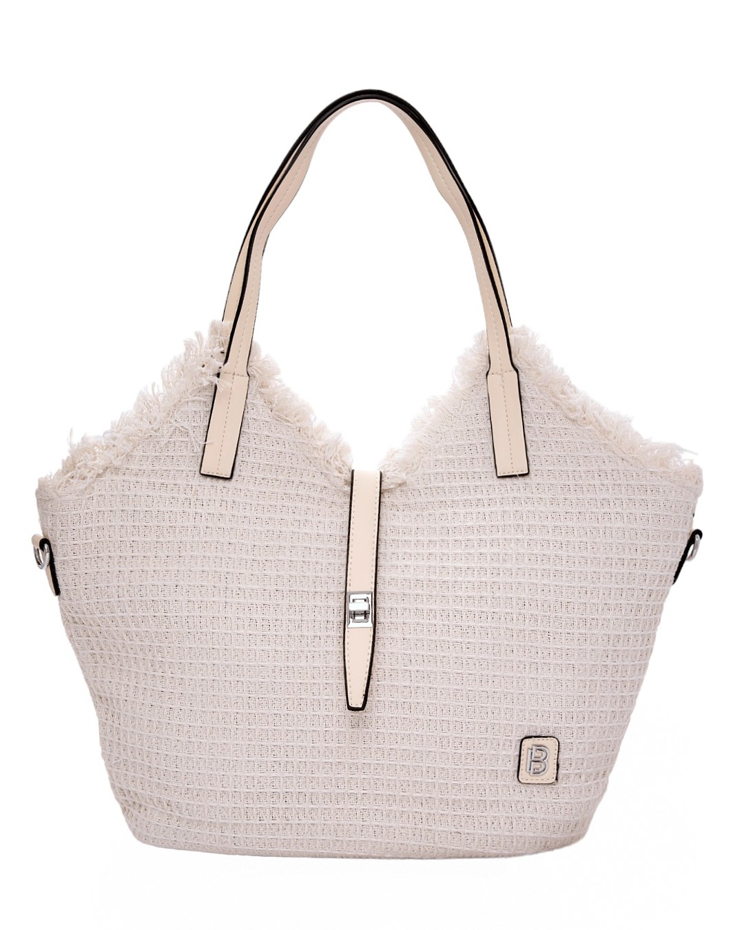 Ψάθινη τσάντα ώμου BY-31402 – Ασπρο BAG TO BAG - sukki.gr