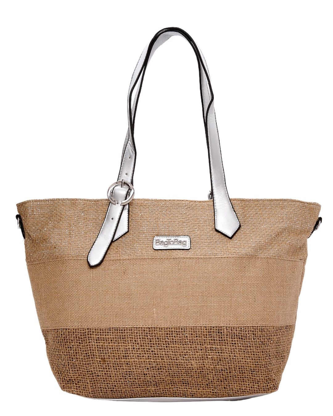 Ψάθινη τσάντα ώμου BY-31404 – Ασημί BAG TO BAG - sukki.gr