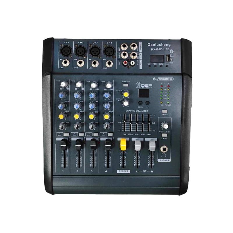 Gaolusheng MX-402D USB τετρακάναλος μίκτης ήχου - Professional Mixer Console Series - Image 2