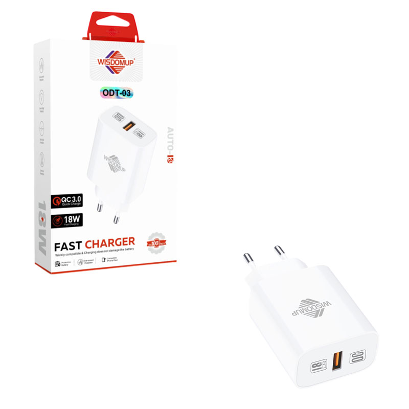 Wisdomup Φορτιστής 18W USB Ταχείας Φόρτισης ODT-03 – Fast Charger - sukki.gr