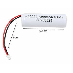 Alternative view of Μπαταρία Λιθίου 18650 3.7V 1200mAh με Καλώδιο & Βύσμα - 18650 3.7V 1200mAh Lithium Battery with Cable & Connector