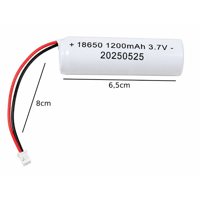 Μπαταρία Λιθίου 18650 3.7V 1200mAh με Καλώδιο & Βύσμα - 18650 3.7V 1200mAh Lithium Battery with Cable & Connector - Image 2