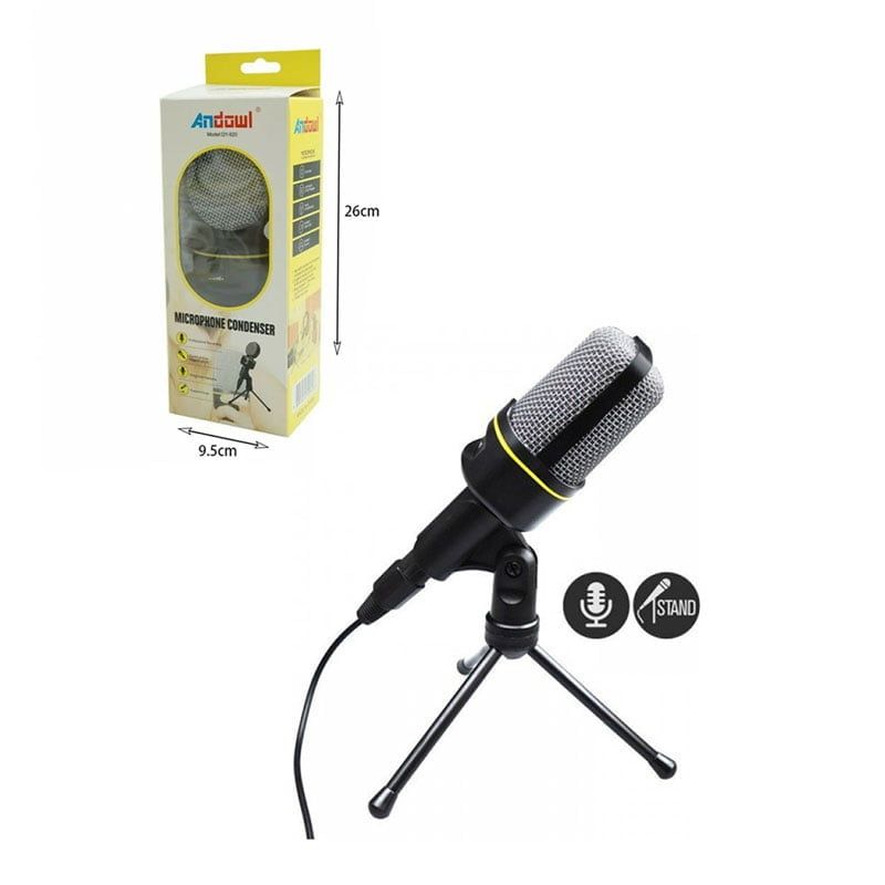 Andowl Μικρόφωνο 3.5mm QY-920 Επιτραπέζιο Φωνής - Microphone condenser - sukki.gr