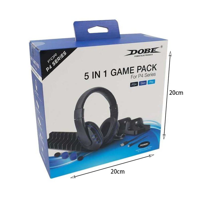 DOBE Σετ 5in1 PS4 με ακουστικά, βάση φόρτισης τηλεχειριστηρίων - 5in1 Game Pack for P-4 Series - Image 4