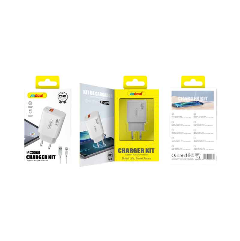 Andowl Φορτιστής κινητού με καλώδιο Lightning 25W Q-CD70 -Mobile charger - sukki.gr