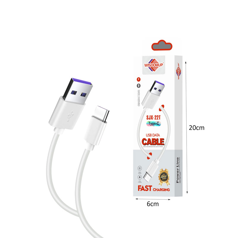 Wisdomup Καλώδιο Φόρτισης και Μεταφοράς Δεδομένων USB σε Type-C SJX-22T - USB to Type-C Charging and Data Cable - Image 2