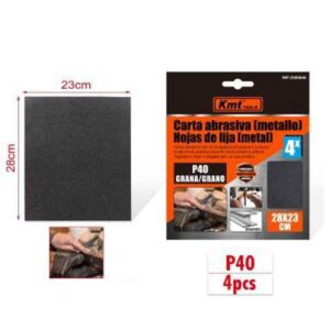 KMT Γυαλόχαρτο Μετάλλου P40 4τμχ 28x23cm - Abrasive paper - sukki.gr