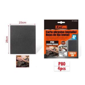 KMT Γυαλόχαρτο Μετάλλου P80 4τμχ 28x23cm - Abrasive paper - sukki.gr