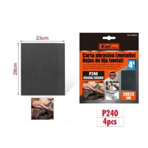KMT Γυαλόχαρτο Μετάλλου P240 4τμχ 28x23cm - Abrasive paper - sukki.gr