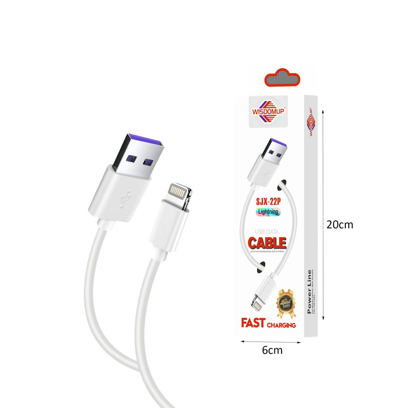Wisdomup Καλώδιο Φόρτισης και Μεταφοράς Δεδομένων USB σε Lightning SJX-22P - USB to Lightning Charging and Data Cable - Image 2
