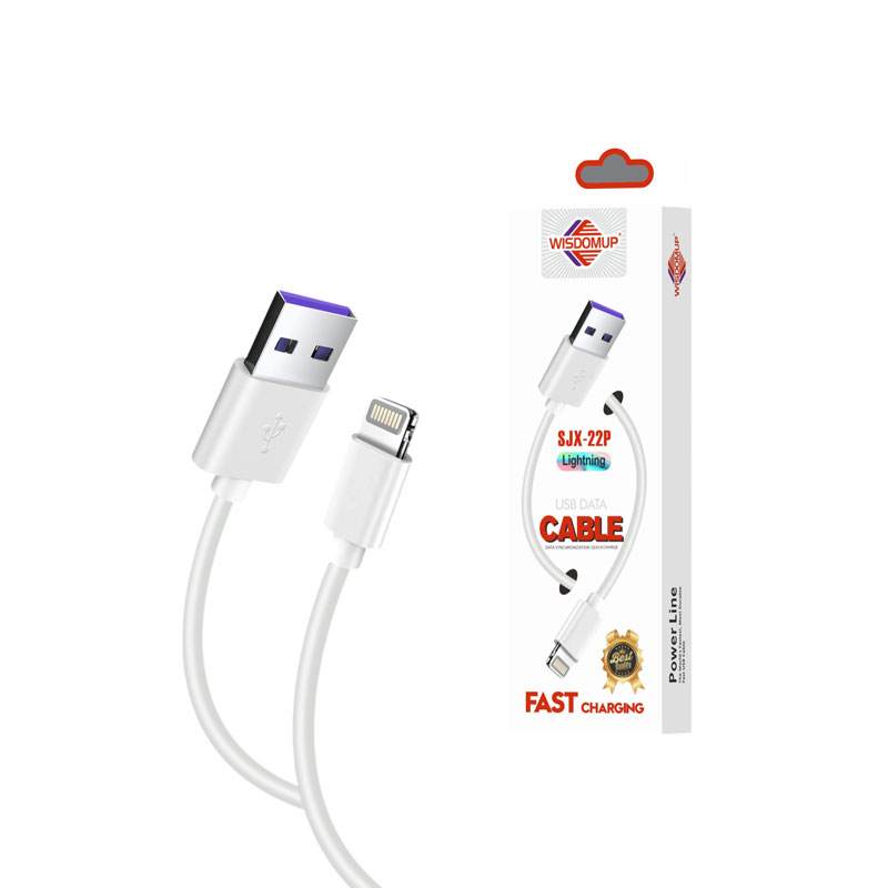 Wisdomup Καλώδιο Φόρτισης και Μεταφοράς Δεδομένων USB σε Lightning SJX-22P - USB to Lightning Charging and Data Cable - sukki.gr