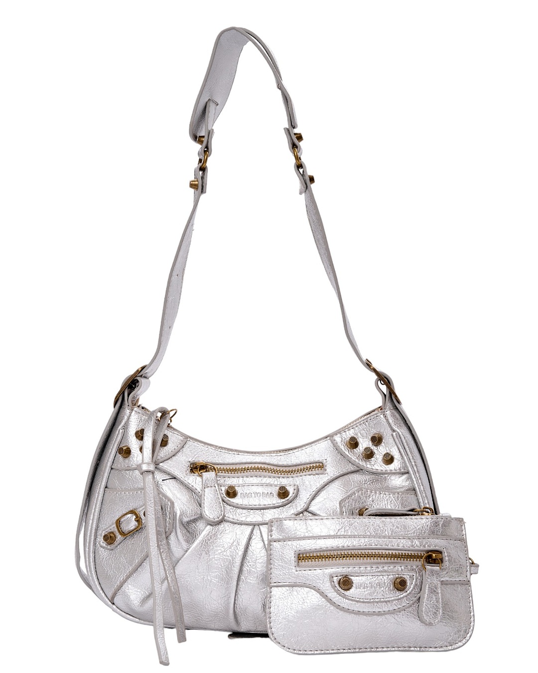 Τσάντα ώμου SW8939 – Ασημί BAG TO BAG - sukki.gr