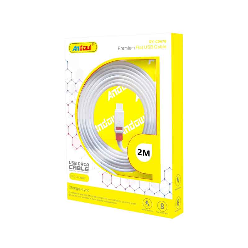 Andowl Καλώδιο μεταφοράς δεδομένων USB 2.0 2m TypeC QY-C067B- Data Cable - sukki.gr