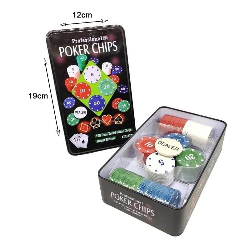 Σετ 100 Μάρκες Πόκερ Σε Μεταλλικό Κουτί - Professional poker chips - Image 3