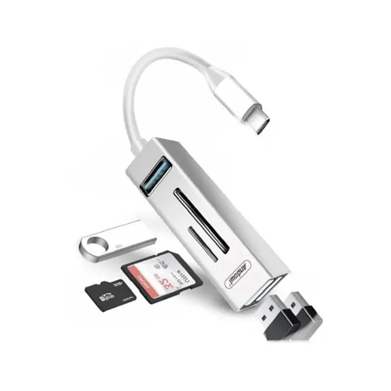 Πολυλειτουργικό Hub USB Type C 5 σε 1 με Αναγνώστη Καρτών και Θύρες USB - Multiport USB Type C Hub 5 in 1 with Card Reader and USB Ports - Image 2
