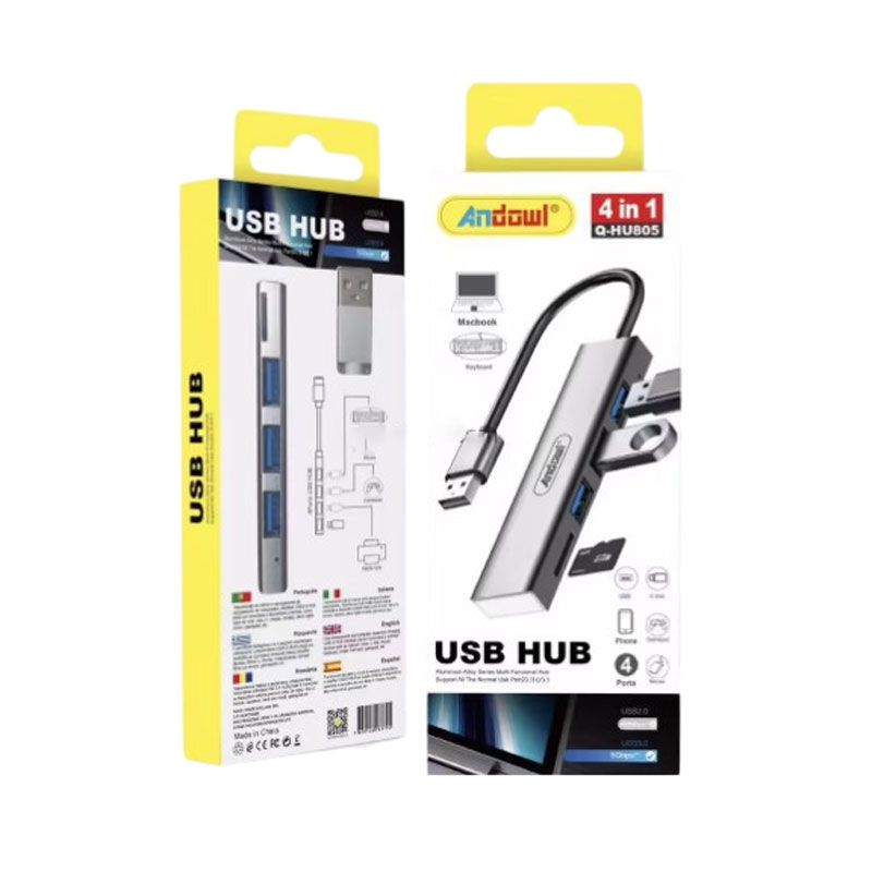 Andowl USB Hub 4 σε 1 με 4 Θύρες Q-HU805 - USB Hub - sukki.gr