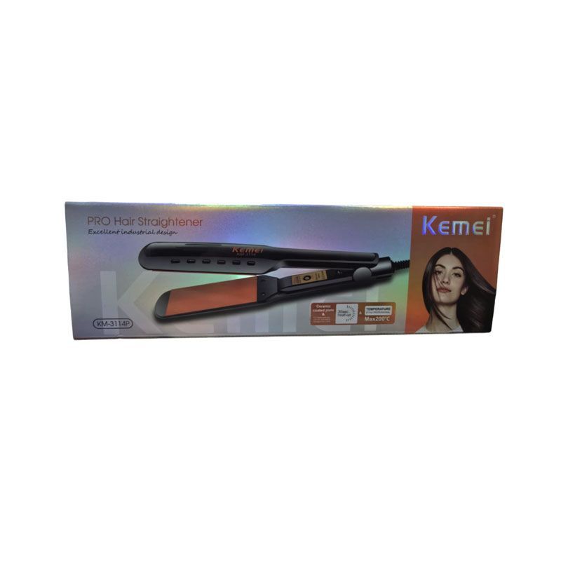 Kemei KM-3114P Πρέσα Μαλλιών με Κεραμικές Πλάκες – Professional Hair Straightener - sukki.gr