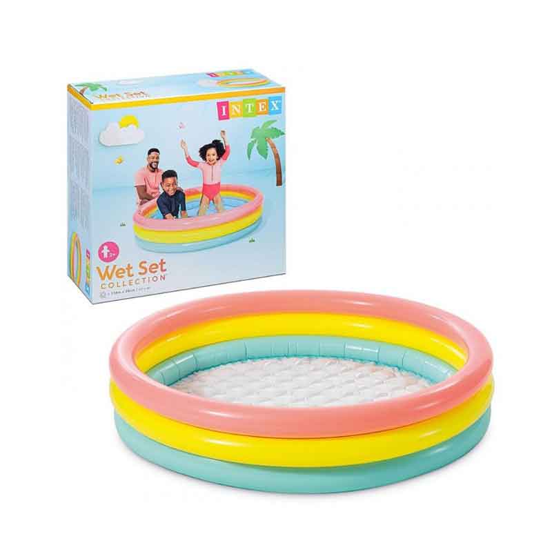 Intex παιδική πισίνα φουσκωτή 1.14x25cm 57412NP - Wet Set Collection Three-ring pool - sukki.gr